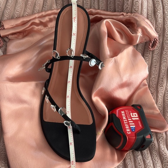 Amina Muaddi Tina black satin mules Savannahs. NIB. - Picture 17 of 17